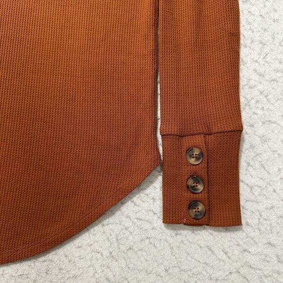 LuLaRoe Round Hem Women's Medium Burnt Orange Cowlneck Waffle Knit Sweater - Picture 5 of 13